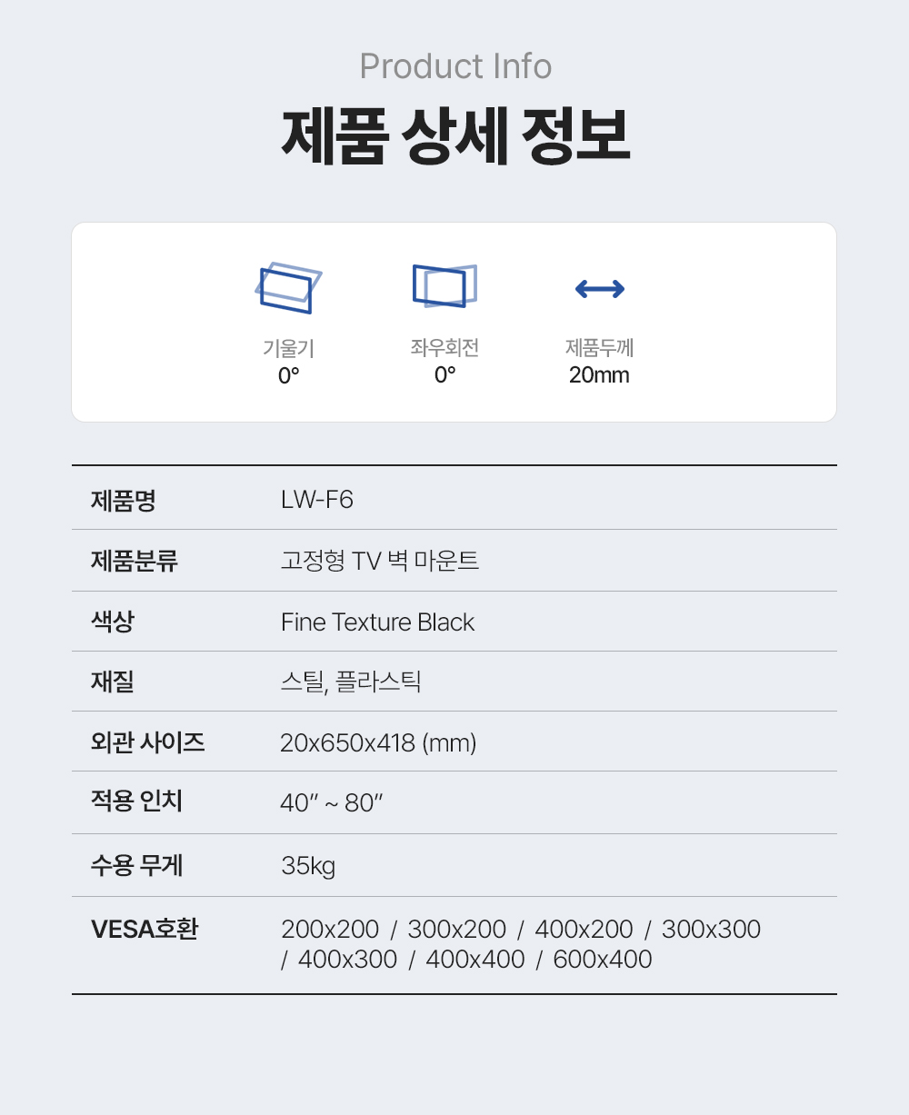 LW-F6,벽형거치대