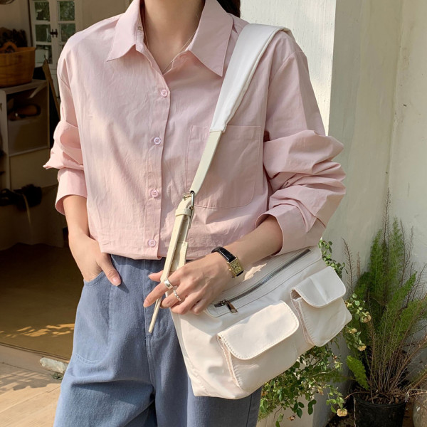 데일리 캐주얼 여행 크로스 백 여성 가방 아이보리