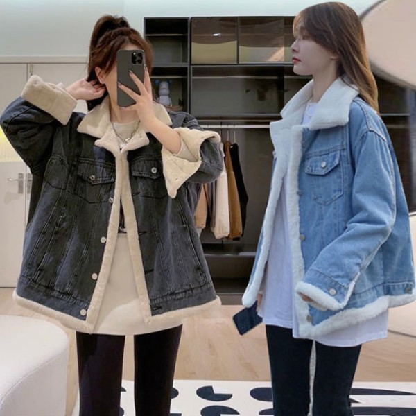 안감 퍼 데님 자켓 스타일 양면으로 사용 가능한 다양한 코디와 매치 클래식한 디자인