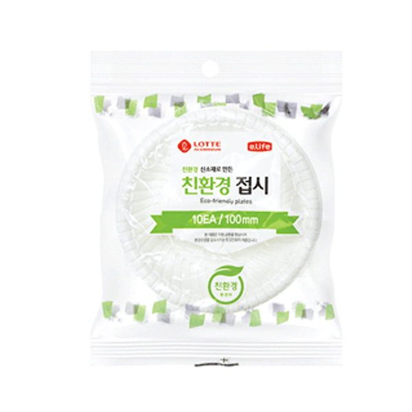 롯데이라이프 친환경접시100(탄산칼슘)_10개입