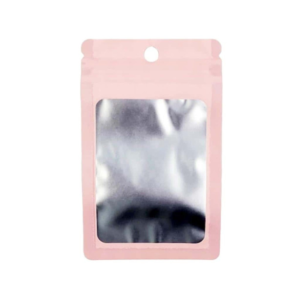 포장용 핑크 반투명 컬러 지퍼백 7.5cm X 12cm