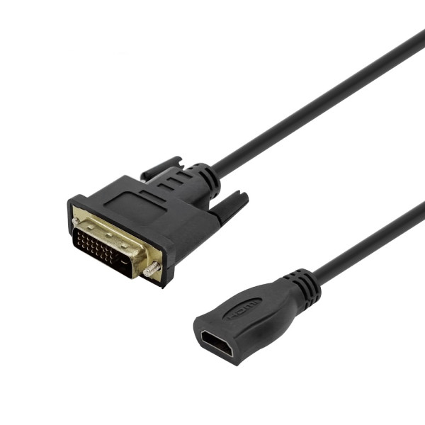 DVI-D 24+1P(M) to HDMI 19P(F) 케이블 15cm
