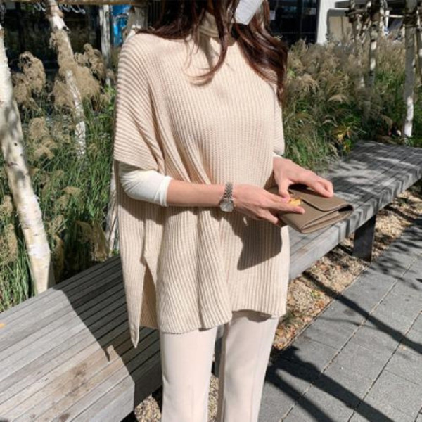 F97644 완전오버핏 반팔니트티 니트조끼 쵸 숄