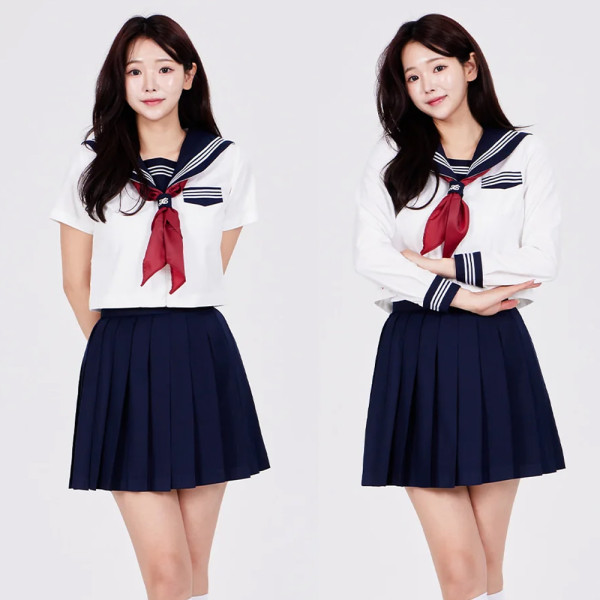 세줄라인 네이비 마린소녀 세라복 프레피룩 교복세트