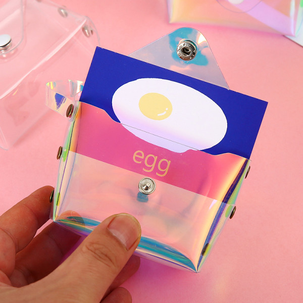 파우치 홀로그램 PVC 백 작은 파우치 카드지갑 가방 9.5x7cm S12074