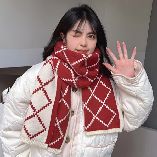 [별별창고] 양면 리버시블 체크 고급 목도리