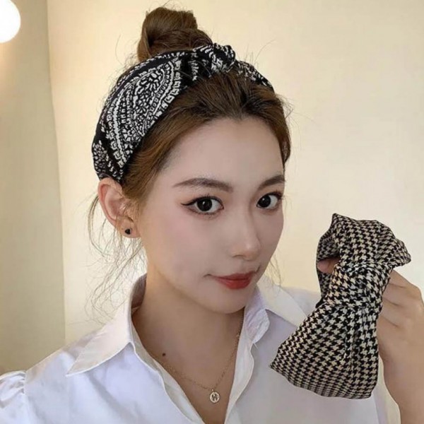 헤어밴드 여름 린넨머리띠 패턴꼬임디자인 넓은 와이드 데일리 헤어스타일 포인트 머리띠
