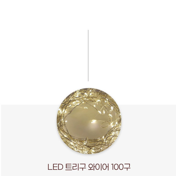 비츠온 LED 트리구 와이어 100구 투명선 8기능 리모컨 USB타입