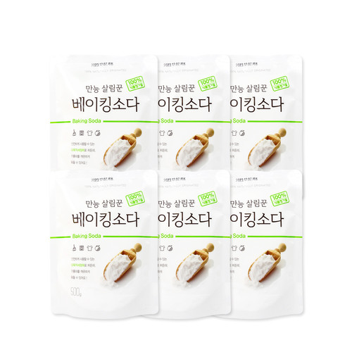만능살림꾼 베이킹소다리필 500g 6개 주방세제 천연세제 과일세척 베이킹소다