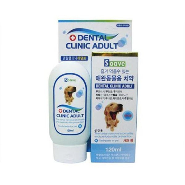 쏘아베 덴탈크리닉 강아지 먹는치약 어덜트 사과향 120ml