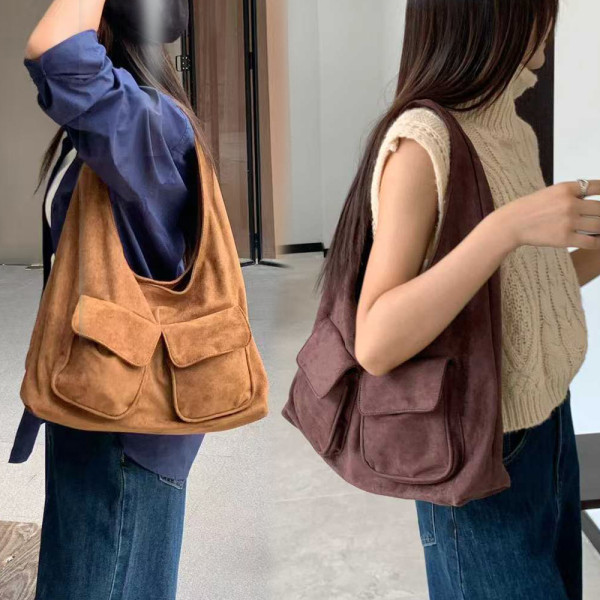 여성 직장인 출근 가방 스웨이드 숄더 백