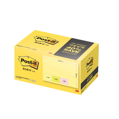 3M)포스트-잇 노트(657-15A 대용량팩/102x76mm)