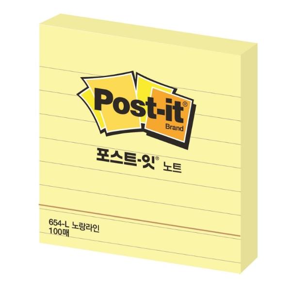 포스트잇 노트 654-L(라인)(76X76mm(총100장 1패드))