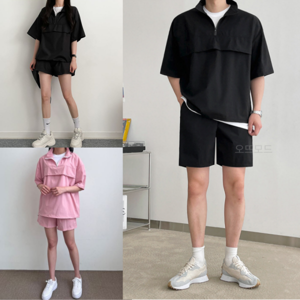 오뜨모드 아노락세트 바람막이 반팔아노락 빅사이즈