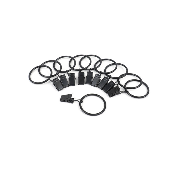 10P 원형 커튼링 집게 블랙 3 x 32mm