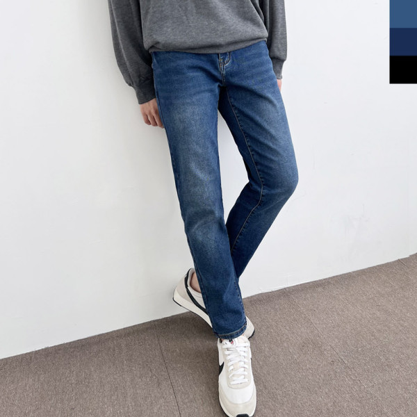 2L- SIN 801 남자 빅사이즈 스판슬림 일자청바지 3컬러-피치기모안감
