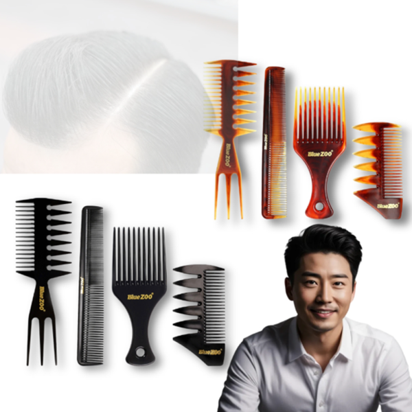 남성 포마드 헤어빗 세트 클래식 스타일링 롱헤어빗 커트빗 바버샵 헤어 빗