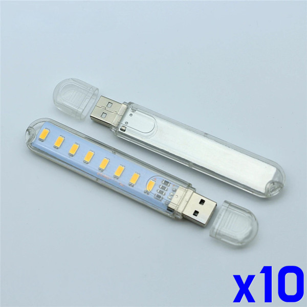 8LED 휴대용 USB라이트 USB조명 독서등 취침등 x10개