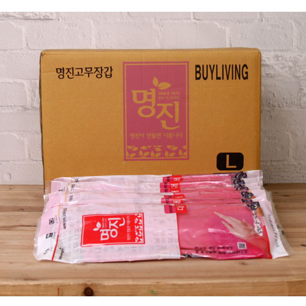 (BOX)명진고무장갑(바이리빙 대)핑크