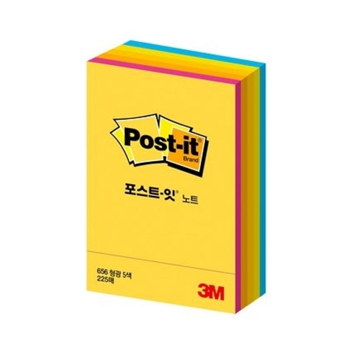 3M 포스트잇 네온큐브 형광3 2 51 76mm 45매 5색 박스 135개