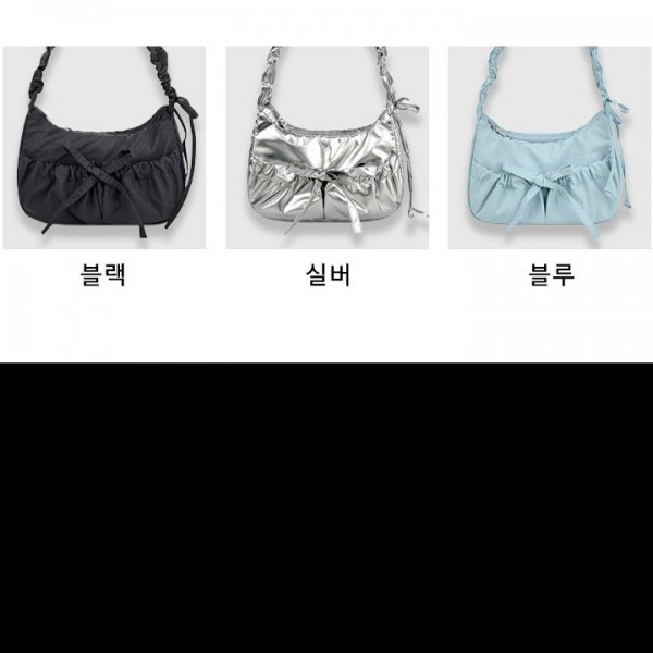 곱창 숄더끈 패션 하객 코디 리본 포인트 투포켓 무난한 색상 데일리 백으로 사용하기 좋은