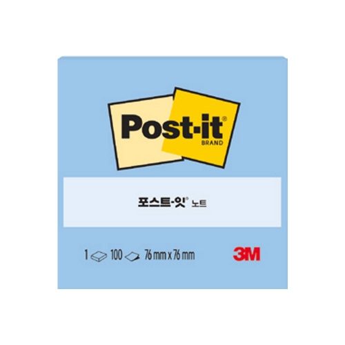 3M 포스트잇 일반 654 하늘 76 76 100매
