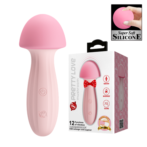 버섯 딜도 바이브레터 USB 충전식 12단 진동 페어리 마사지 머쉬룸