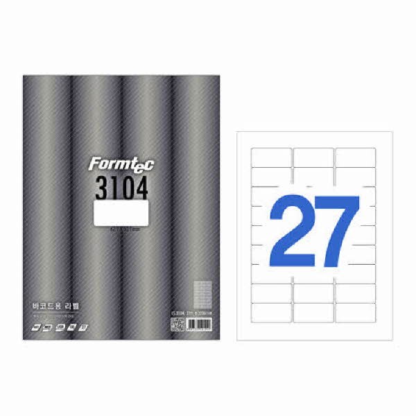 라벨지 바코드용 27칸 100매 LS-3104 폼텍