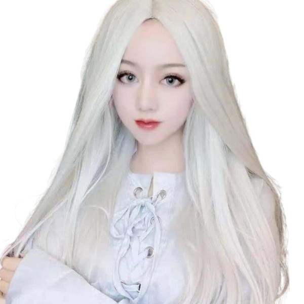백발 긴 생머리 가발 70cm