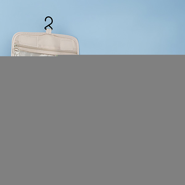 여행용 메이크업 화장품 세면 2단 파우치 가방 베이지