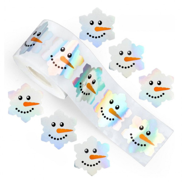 레이저 눈사람 방수 스티커 500pcs