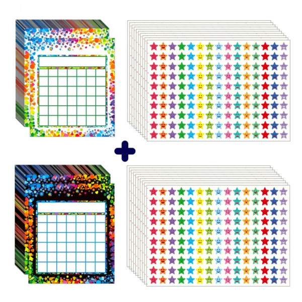 칭찬 보드판 별스티커 세트 보드60장 별3000pcs