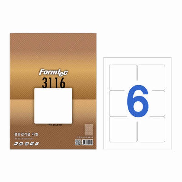 라벨지 물류관리용 6칸 100매 LS-3116 폼텍