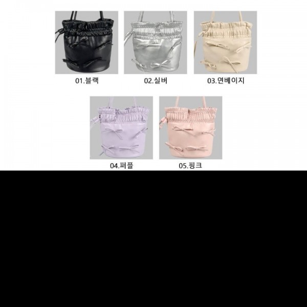 러블리 사랑스러운 리본 장식 여성 버킷팩 여성스러운 분위기 캐주얼 데일리 룩 특별한날