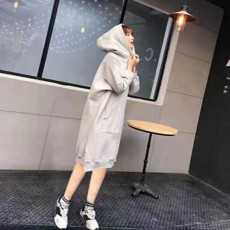 안감 기모 후드롱원피스 무릎기장 맥시 빅사이즈 모자티 따뜻한 밑단 절개 활용도높은