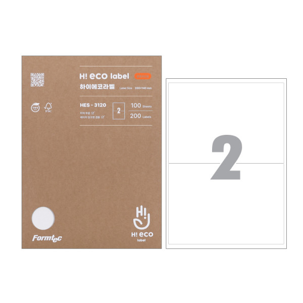 폼텍 하이에코 물류관리용라벨 HES-3120 A4 100매