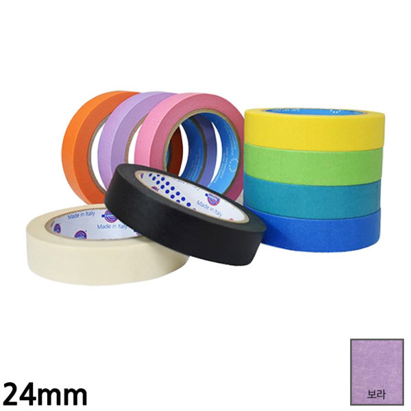 유로셀 종이 마스킹테이프 보라 24mm x 40M 마스킹테이프