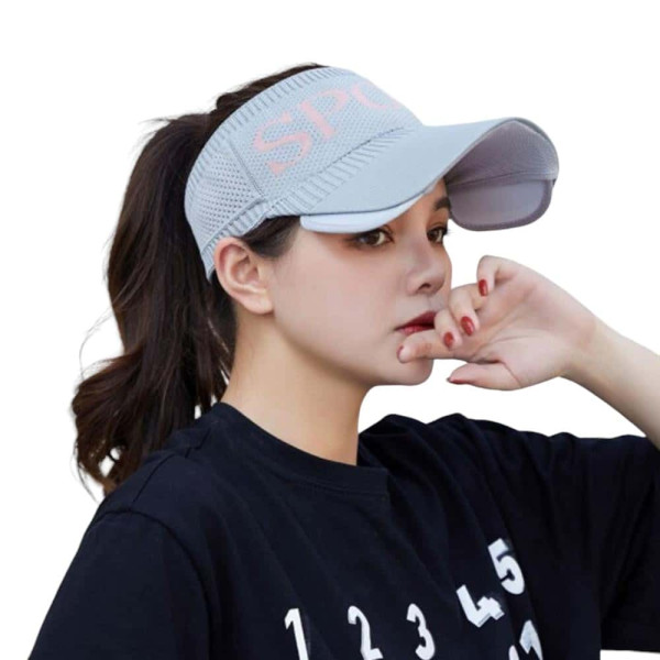 여성용 여름 스포츠 썬캡 그레이