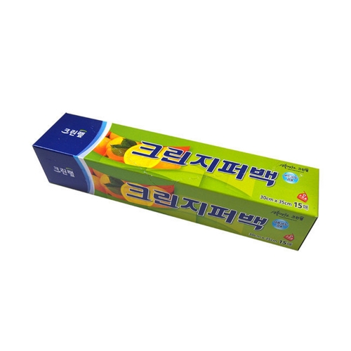 크린랩 크린지퍼팩 대형 30 35cm 15매입 이중지퍼