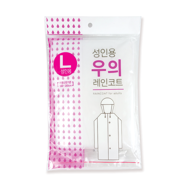 고급 성인용 우의 레인코트L 일회용우비 비옷 비닐 휴대용