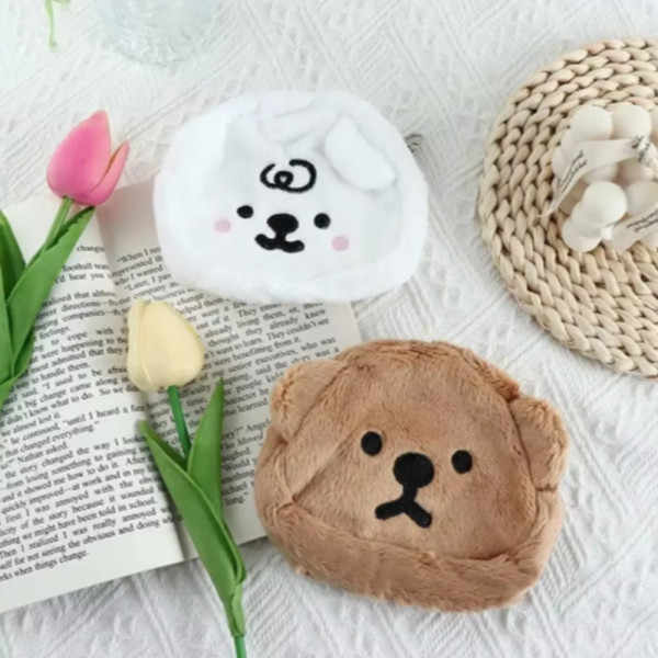 곰돌이파우치 초미니파우치 화장품 뽀글 이너백 지퍼