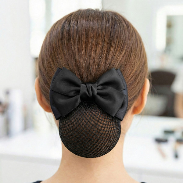 리본 머리망 자동핀 간호사 승무원 면접 머리망삔 리본삔