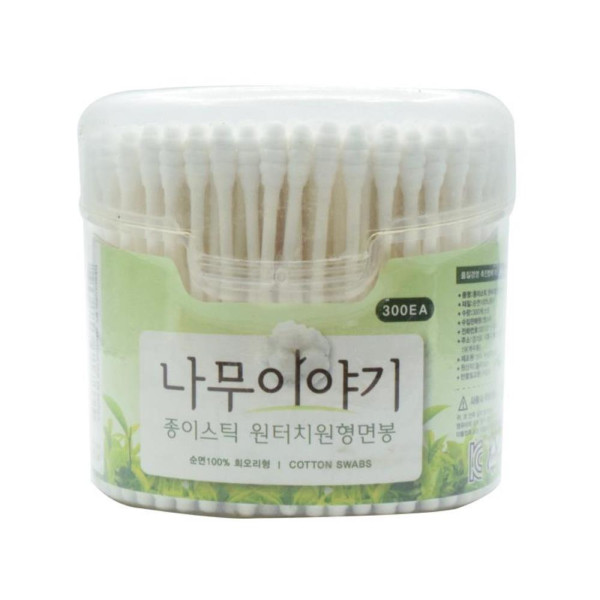 부드러운 순면 원형 면봉 300개