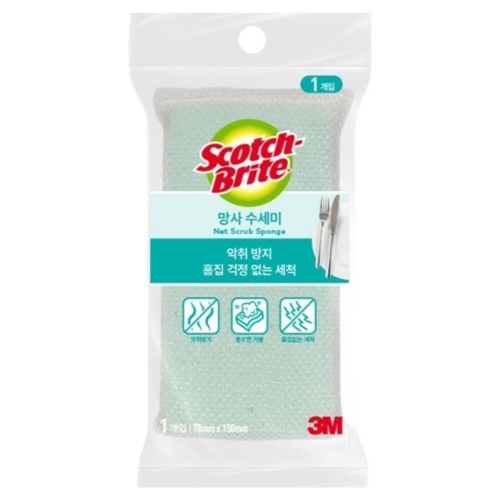 3M 항균 망사수세미 NET 1 SPONGE 78 150mm