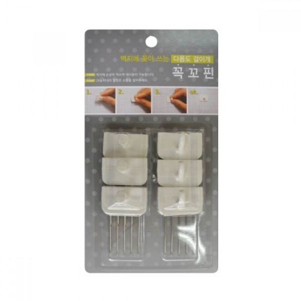 KS602 꼭꼬핀 다용도 걸이개 소품걸이 6개입 소품걸이