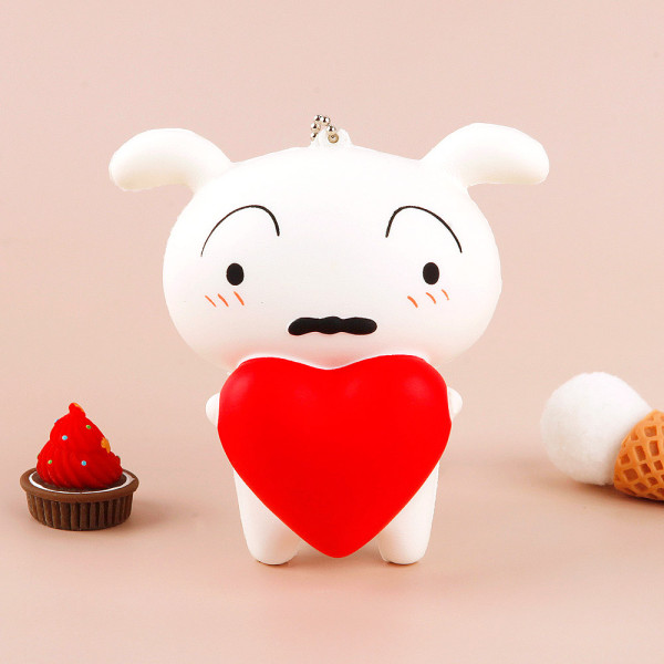 짱구 흰둥이 말랑 폭닥 스퀴시-하트