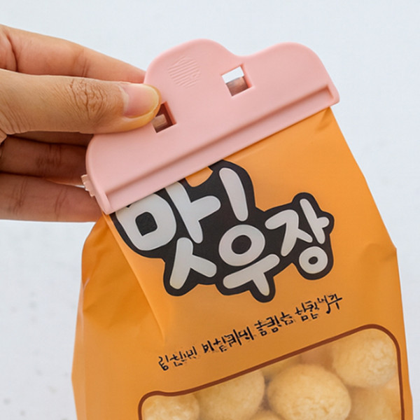 주방 밀봉 집게 10P 과자 봉지 클립 핑크