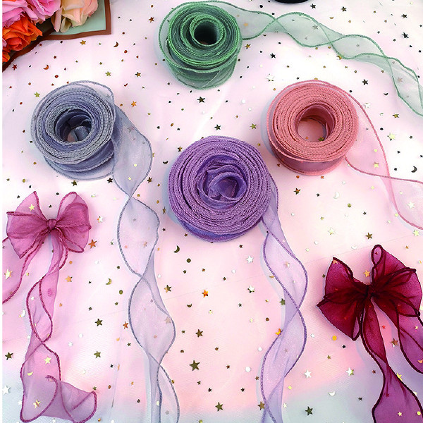 [이거찜] 쉬폰 실루엣 리본 선물포장 리본 9color