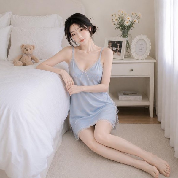 러블리 슬립원피스 가볍고 부드러운 소재 민소매 잠옷 홈웨어BM-472