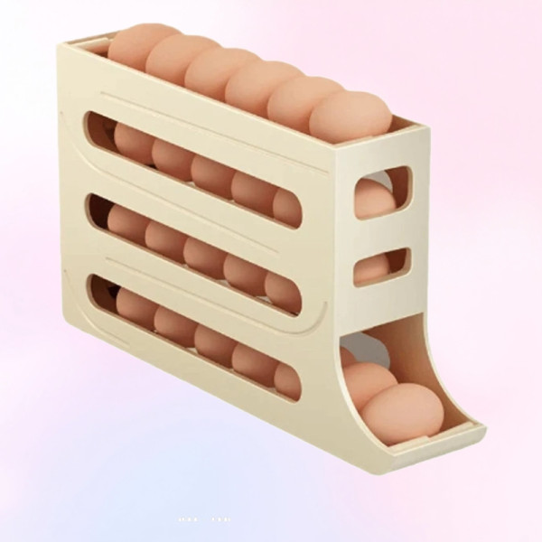 주방 계란보관함 에그홀더 자동롤링 달걀보관 3단